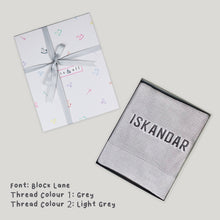 Load image into Gallery viewer, Personalised Knitted Blanket in Grey
