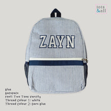 Load image into Gallery viewer, Personalised Backpack in Blue
