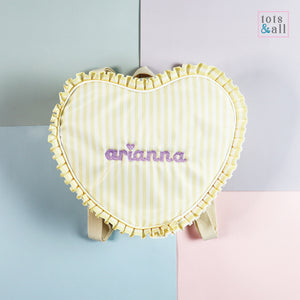 Personalised Heart Backpack in Yellow