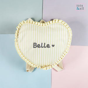 Personalised Heart Backpack in Yellow
