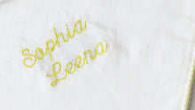 Load image into Gallery viewer, Personalised Three Pack Muslin in Yellow
