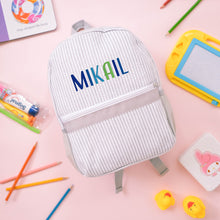 Load image into Gallery viewer, Personalised Toddler Backpack in Multicoloured Grey
