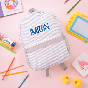 Personalised Toddler Backpack in Multicoloured Grey