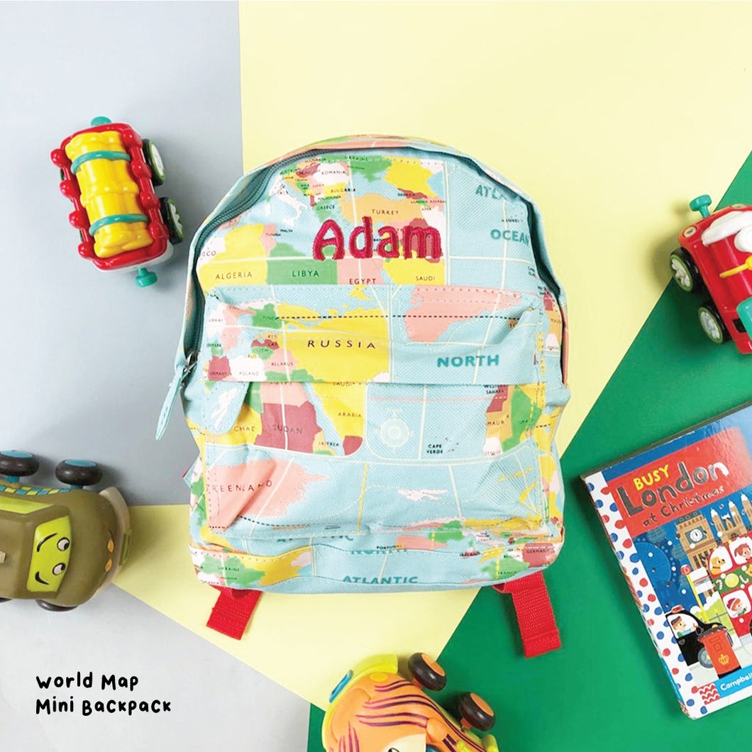 Personalised World Map Mini Backpack